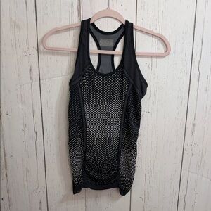 Athleta Black White Gray Polka Dot Tank Top